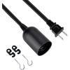 imageSimple Deluxe 20 Feet Extension Hanging Lantern Pendant Light Lamp Cord Cable E26 Socket no Bulb Included OnOff Switch 2 Pack WhiteBlack1 Pack