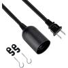imageSimple Deluxe 20 Feet Extension Hanging Lantern Pendant Light Lamp Cord Cable E26 Socket no Bulb Included OnOff Switch 2 Pack WhiteBlack2 Pack