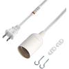 imageSimple Deluxe 20 Feet Extension Hanging Lantern Pendant Light Lamp Cord Cable E26 Socket no Bulb Included OnOff Switch 2 Pack WhiteWhite