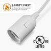 imageSimple Deluxe 20 Feet Extension Hanging Lantern Pendant Light Lamp Cord Cable E26 Socket no Bulb Included OnOff Switch 2 Pack WhiteWhite1 Pack