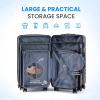 imageSimple Deluxe 20 Inch Hardside Carry On Luggage Suitcase with Double Spinner Wheels ampamp TSA Lock Hard Shell Expandable Rolling Lightweight WhiteBlack