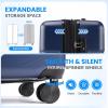 imageSimple Deluxe 20 Inch Hardside Carry On Luggage Suitcase with Double Spinner Wheels ampamp TSA Lock Hard Shell Expandable Rolling Lightweight WhiteBlue