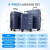 imageSimple Deluxe 20 Inch Hardside Carry On Luggage Suitcase with Double Spinner Wheels ampamp TSA Lock Hard Shell Expandable Rolling Lightweight WhiteBlue