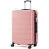 imageSimple Deluxe 20 Inch Hardside Carry On Luggage Suitcase with Double Spinner Wheels ampamp TSA Lock Hard Shell Expandable Rolling Lightweight WhitePink