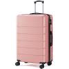 imageSimple Deluxe 20 Inch Hardside Carry On Luggage Suitcase with Double Spinner Wheels ampamp TSA Lock Hard Shell Expandable Rolling Lightweight WhitePink