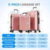imageSimple Deluxe 20 Inch Hardside Carry On Luggage Suitcase with Double Spinner Wheels ampamp TSA Lock Hard Shell Expandable Rolling Lightweight WhitePink