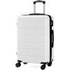 imageSimple Deluxe 20 Inch Hardside Carry On Luggage Suitcase with Double Spinner Wheels ampamp TSA Lock Hard Shell Expandable Rolling Lightweight WhiteWhite