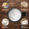 imageSimple Deluxe 4in1 Milk Frother Electric Milk Steamer 240ml812oz Automatic Hot and Cold Milk Foam Maker and Milk Warmer for Latte Macchiato CappuccinosBlackUpdate