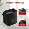 imageSimple Deluxe Car Trash Can with Storage Pockets Multipurpose Car Garbage Bin with Adjustable Straps Hanging for Headrest Foldable and Portable Organizer 3 Gallon Black2 Gallon