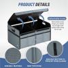 imageSimple Deluxe Car Trunk Organizer 2 Compartments Collapsible Trunk Storage Antislip Design Made of Waterproof 600D Oxford Polyester Suitable for SUV Minivan Standard Size Red 2 PackGreyGreen