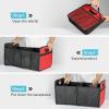 imageSimple Deluxe Car Trunk Organizer Antislip Design Made of Waterproof 600D Oxford Polyester 2 Compartments Collapsible Trunk Storage Suitable for SUV 14quot D x 22quot W x 12quot H RedRed