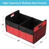 imageSimple Deluxe Car Trunk Organizer Antislip Design Made of Waterproof 600D Oxford Polyester 2 Compartments Collapsible Trunk Storage Suitable for SUV 14quot D x 22quot W x 12quot H RedRed