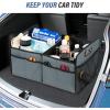 imageSimple Deluxe Car Trunk Organizer Antislip Design Made of Waterproof 600D Oxford Polyester 2 Compartments Collapsible Trunk Storage Suitable for SUV 14quot D x 22quot W x 12quot H RedGreyGreen