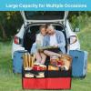 imageSimple Deluxe Car Trunk Organizer Antislip Design Made of Waterproof 600D Oxford Polyester 2 Compartments Collapsible Trunk Storage Suitable for SUV 14quot D x 22quot W x 12quot H RedRed