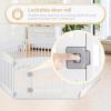 imageSimple Deluxe Dog Playpen Indoor Outdoor 32quot Height 8 Panels Fence with AntiRust Coating Metal Heavy Portable Foldable Dog Pen for SmallMedium Dogs RV Camping BlackWhite
