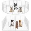 imageSimple Deluxe Dog Playpen Indoor Outdoor 32quot Height 8 Panels Fence with AntiRust Coating Metal Heavy Portable Foldable Dog Pen for SmallMedium Dogs RV Camping BlackWhite