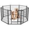 imageSimple Deluxe Dog Playpen Indoor Outdoor 32quot Height 8 Panels Fence with AntiRust Coating Metal Heavy Portable Foldable Dog Pen for SmallMedium Dogs RV Camping BlackBlack