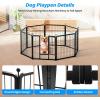 imageSimple Deluxe Dog Playpen Indoor Outdoor 32quot Height 8 Panels Fence with AntiRust Coating Metal Heavy Portable Foldable Dog Pen for SmallMedium Dogs RV Camping BlackBlack