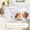 imageSimple Deluxe Dog Playpen Indoor Outdoor 32quot Height 8 Panels Fence with AntiRust Coating Metal Heavy Portable Foldable Dog Pen for SmallMedium Dogs RV Camping BlackWhite