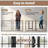 imageSimple Deluxe Dog Playpen Indoor Outdoor 32quot Height 8 Panels Fence with AntiRust Coating Metal Heavy Portable Foldable Dog Pen for SmallMedium Dogs RV Camping BlackBlack