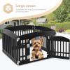 imageSimple Deluxe Dog Playpen Indoor Outdoor 32quot Height 8 Panels Fence with AntiRust Coating Metal Heavy Portable Foldable Dog Pen for SmallMedium Dogs RV Camping BlackBlack
