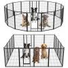 imageSimple Deluxe Dog Playpen Indoor Outdoor 32quot Height 8 Panels Fence with AntiRust Coating Metal Heavy Portable Foldable Dog Pen for SmallMedium Dogs RV Camping BlackBlack