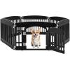 imageSimple Deluxe Dog Playpen Indoor Outdoor 32quot Height 8 Panels Fence with AntiRust Coating Metal Heavy Portable Foldable Dog Pen for SmallMedium Dogs RV Camping BlackBlack