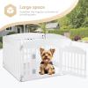 imageSimple Deluxe Dog Playpen Indoor Outdoor 32quot Height 8 Panels Fence with AntiRust Coating Metal Heavy Portable Foldable Dog Pen for SmallMedium Dogs RV Camping BlackWhite