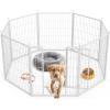 imageSimple Deluxe Dog Playpen Indoor Outdoor 32quot Height 8 Panels Fence with AntiRust Coating Metal Heavy Portable Foldable Dog Pen for SmallMedium Dogs RV Camping BlackWhite
