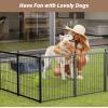 imageSimple Deluxe Dog Playpen Indoor Outdoor 32quot Height 8 Panels Fence with AntiRust Coating Metal Heavy Portable Foldable Dog Pen for SmallMedium Dogs RV Camping BlackBlack
