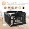 imageSimple Deluxe Dog Playpen Indoor Outdoor 32quot Height 8 Panels Fence with AntiRust Coating Metal Heavy Portable Foldable Dog Pen for SmallMedium Dogs RV Camping BlackBlack