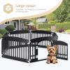imageSimple Deluxe Dog Playpen Indoor Outdoor 32quot Height 8 Panels Fence with AntiRust Coating Metal Heavy Portable Foldable Dog Pen for SmallMedium Dogs RV Camping BlackBlack