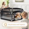 imageSimple Deluxe Dog Playpen Indoor Outdoor 32quot Height 8 Panels Fence with AntiRust Coating Metal Heavy Portable Foldable Dog Pen for SmallMedium Dogs RV Camping BlackBlack
