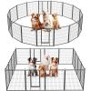 imageSimple Deluxe Dog Playpen Indoor Outdoor 32quot Height 8 Panels Fence with AntiRust Coating Metal Heavy Portable Foldable Dog Pen for SmallMedium Dogs RV Camping BlackBlack