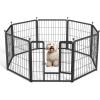 imageSimple Deluxe Dog Playpen Indoor Outdoor 32quot Height 8 Panels Fence with AntiRust Coating Metal Heavy Portable Foldable Dog Pen for SmallMedium Dogs RV Camping BlackBlack