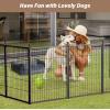 imageSimple Deluxe Dog Playpen Indoor Outdoor 32quot Height 8 Panels Fence with AntiRust Coating Metal Heavy Portable Foldable Dog Pen for SmallMedium Dogs RV Camping BlackBlack