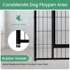 imageSimple Deluxe Dog Playpen Indoor Outdoor 32quot Height 8 Panels Fence with AntiRust Coating Metal Heavy Portable Foldable Dog Pen for SmallMedium Dogs RV Camping BlackBlack