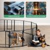 imageSimple Deluxe Dog Playpen Indoor Outdoor 32quot Height 8 Panels Fence with AntiRust Coating Metal Heavy Portable Foldable Dog Pen for SmallMedium Dogs RV Camping BlackBlack