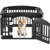 imageSimple Deluxe Dog Playpen Indoor Outdoor 32quot Height 8 Panels Fence with AntiRust Coating Metal Heavy Portable Foldable Dog Pen for SmallMedium Dogs RV Camping BlackBlack