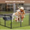 imageSimple Deluxe Dog Playpen Indoor Outdoor 32quot Height 8 Panels Fence with AntiRust Coating Metal Heavy Portable Foldable Dog Pen for SmallMedium Dogs RV Camping BlackBlack