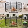 imageSimple Deluxe Dog Playpen Indoor Outdoor 32quot Height 8 Panels Fence with AntiRust Coating Metal Heavy Portable Foldable Dog Pen for SmallMedium Dogs RV Camping BlackBlack
