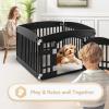 imageSimple Deluxe Dog Playpen Indoor Outdoor 32quot Height 8 Panels Fence with AntiRust Coating Metal Heavy Portable Foldable Dog Pen for SmallMedium Dogs RV Camping BlackBlack