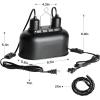 imageSimple Deluxe Dual Reptile Light Fixture Aluminum Reflector Dome Lamp Cap Combo HeatLighting Lamp Double Sockets Bulbs Holder with Independent Switches for Amphibians Terrarium Turtle TankBlack