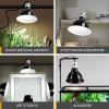 imageSimple Deluxe Dual Reptile Light Fixture Aluminum Reflector Dome Lamp Cap Combo HeatLighting Lamp Double Sockets Bulbs Holder with Independent Switches for Amphibians Terrarium Turtle TankBlack