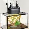 imageSimple Deluxe Dual Reptile Light Fixture Aluminum Reflector Dome Lamp Cap Combo HeatLighting Lamp Double Sockets Bulbs Holder with Independent Switches for Amphibians Terrarium Turtle TankBlack