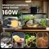 imageSimple Deluxe Dual Reptile Light Fixture Aluminum Reflector Dome Lamp Cap Combo HeatLighting Lamp Double Sockets Bulbs Holder with Independent Switches for Amphibians Terrarium Turtle TankBlack