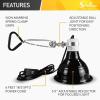 imageSimple Deluxe Dual Reptile Light Fixture Aluminum Reflector Dome Lamp Cap Combo HeatLighting Lamp Double Sockets Bulbs Holder with Independent Switches for Amphibians Terrarium Turtle TankBlack
