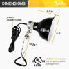 imageSimple Deluxe Dual Reptile Light Fixture Aluminum Reflector Dome Lamp Cap Combo HeatLighting Lamp Double Sockets Bulbs Holder with Independent Switches for Amphibians Terrarium Turtle TankBlack