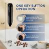 imageYSSOA Electric Milk Frother Handheld Battery Operated Automatic Milk Foam Whisk Drink Mixer for Coffee Frappe Latte Matcha Black1 Pack with Stand