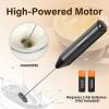 imageYSSOA Electric Milk Frother Handheld Battery Operated Automatic Milk Foam Whisk Drink Mixer for Coffee Frappe Latte Matcha Black1 Pack without Stand
